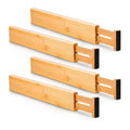 Adjustable Bamboo Drawer Organizers with Inserts Labels Expandable Kitchen Home Office Organization for Bathroom Use Bag Storage