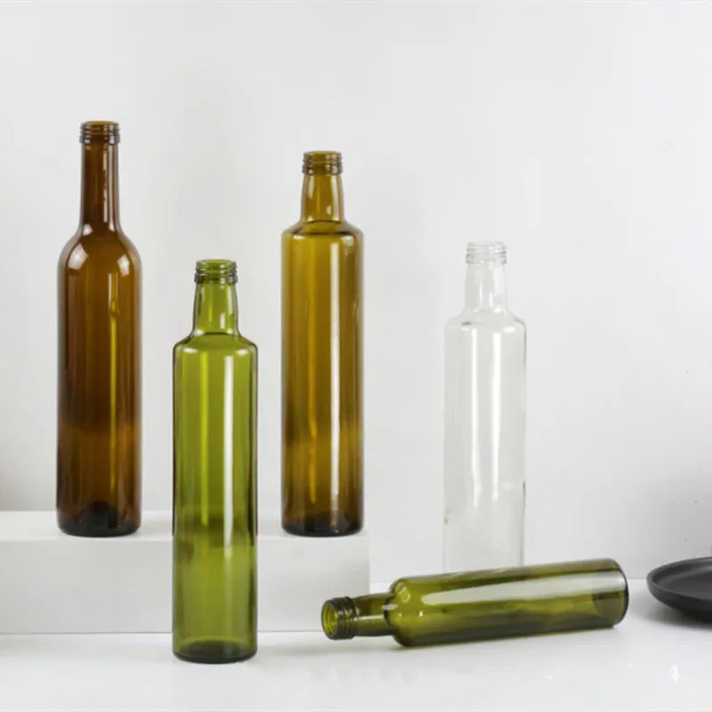 In Stock Round 9oz Empty Cooking Oil Glass Bottles 250ml Dorica Olive Oil Bottle