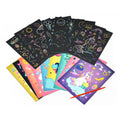 17 Styles Creativity DIY Animal Drawing Gift Black Scratch off Rainbow Holographic Magic Scratch Art Book Cardboard