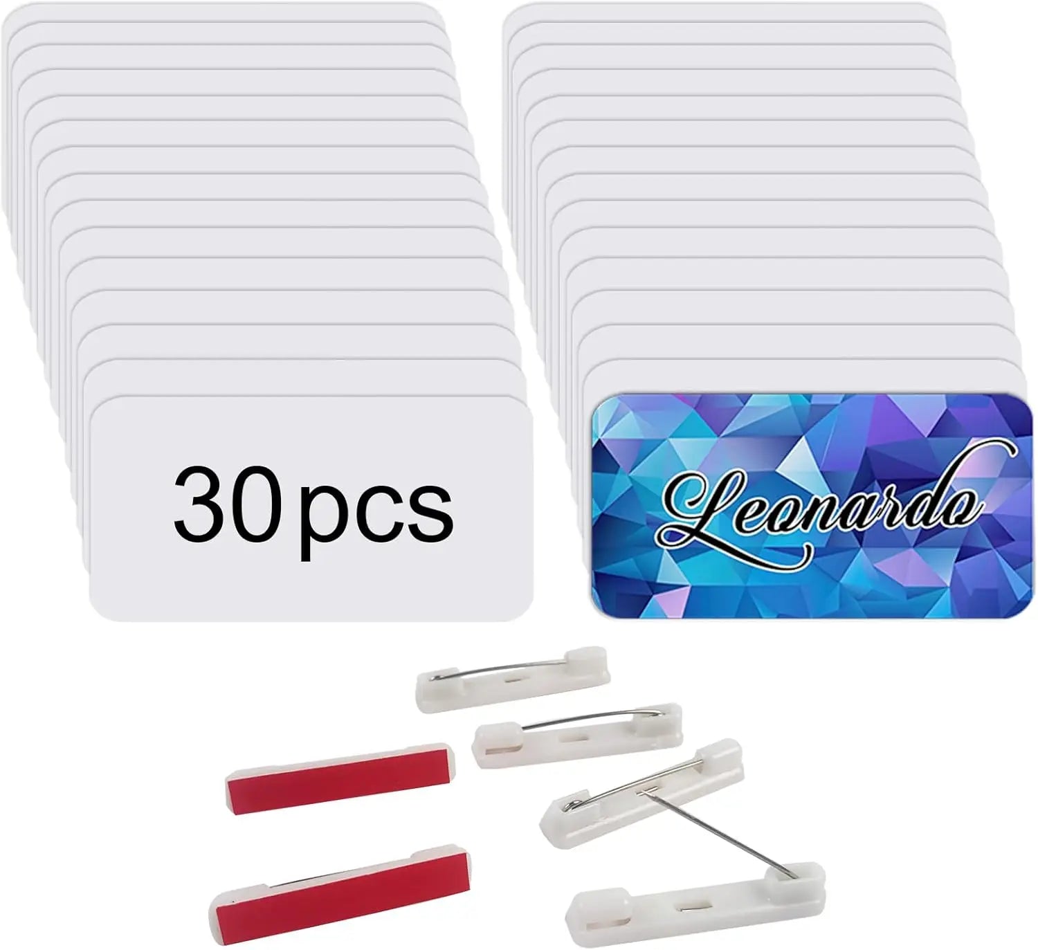 Custom Button Sublimation MDF Wood Blanks Name Tags Photo Frames for Christmas School Office Wedding Party Festival Project