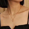 Korean Style New Liquid Heart Pendant Necklace Romantic CZ Zircon Sweet Cool Shining Love Necklace for Women Girls