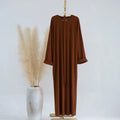 2026 Newest Arrival Solid Color Pleated Knitted 4 Season Match All Clothes Abaaya Muslim Dress Abaya