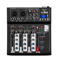 Biner F4 Professional 4 Channels Built-in Digital Delay Mixing Effects DJ Audio Digital Mini Audio Mixer