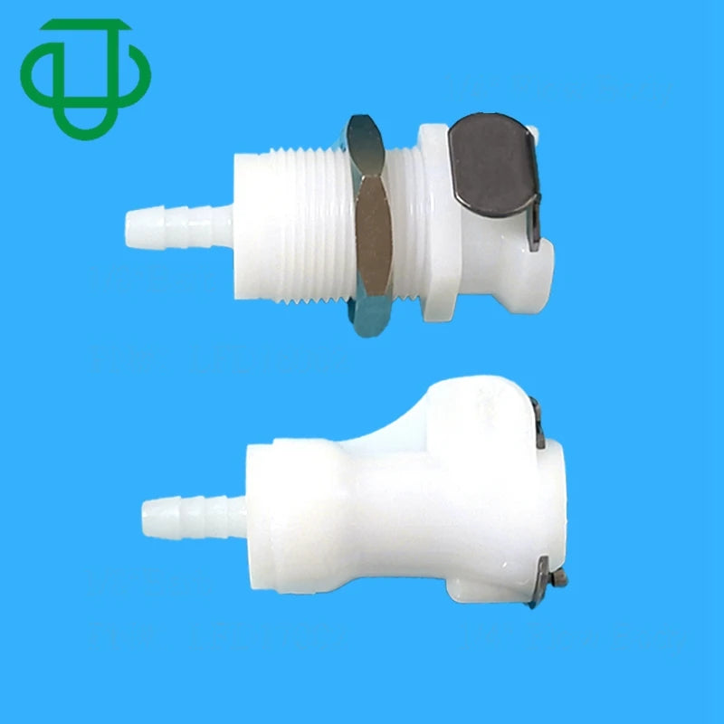 1/8" 1/4" 5/16" 3/8" Hose Barb Bulkhead Couplings Panel Mount Shut Off Quick Disconnect Barbed Connector for Beauty Apparatus