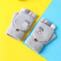 Fancy Warm Winter Gloves Flip Top Mittens Girls Women Cute Half Finger Knitted Gloves