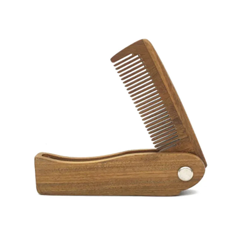 Factory Custom Logo Folding Comb Sandal Wooden Beard Comb Hair Comb Portable