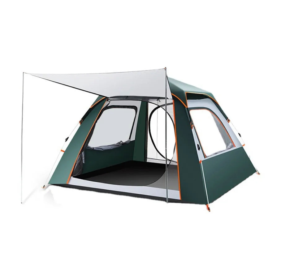 Camping Tent 3-4 Person Family Hiking Tent PU Material Fully Automatic Opening Waterproof Rainproof Outdoor Tent Camping