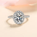Silver 925 Original 1-2 Ct Brilliant Cut Diamond Test Past D Color Oval Moissanite Ring for Women New Arrival Gemstone Jewelry