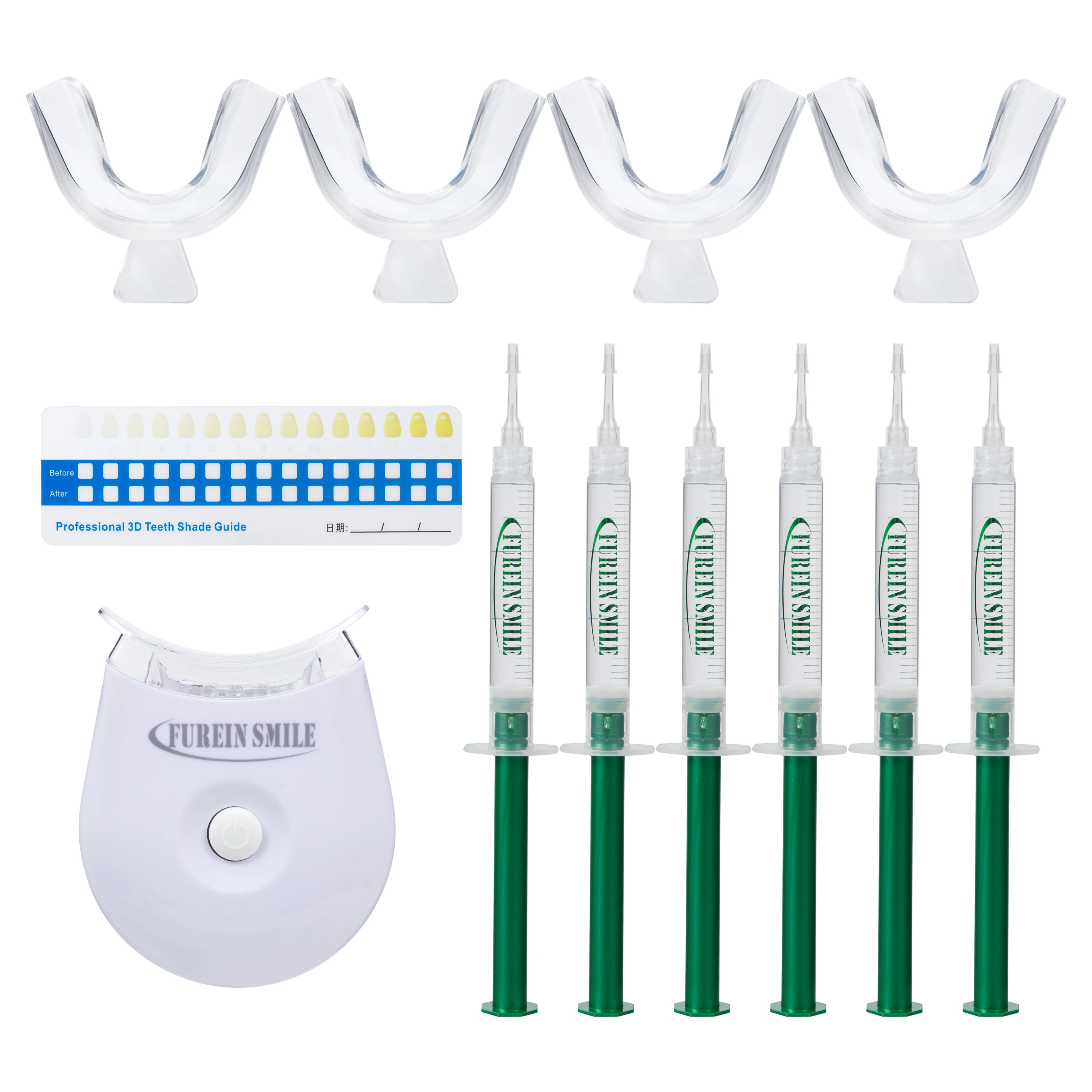 Dental Laser Zoom Stain Bleaching Non Peroxide PAP Teeth Whitening Kit CE & RoHS Certified OEM Service 3ml Blue/Green Gel HP CP