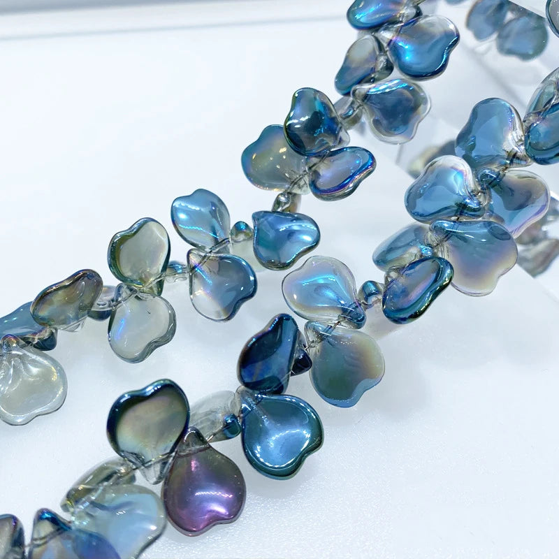13*15mm Cherry Blossom Crystal Beads DIY Bracelet Necklace Material Colorful Sakura Petals Glass Beads for Jewelry Making