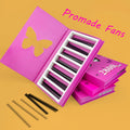 Abonnie Long Short Stem Pro Made Fan Eyelash Extensions Narrow 1000 Loose Lash Fan Trays Pointy Base Promade Lash Extension Fans
