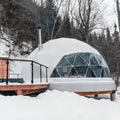 Modern Luxury Outdoor Igloo House Glamping Canvas Geodesic Dome Tent with Bathroom for Resort