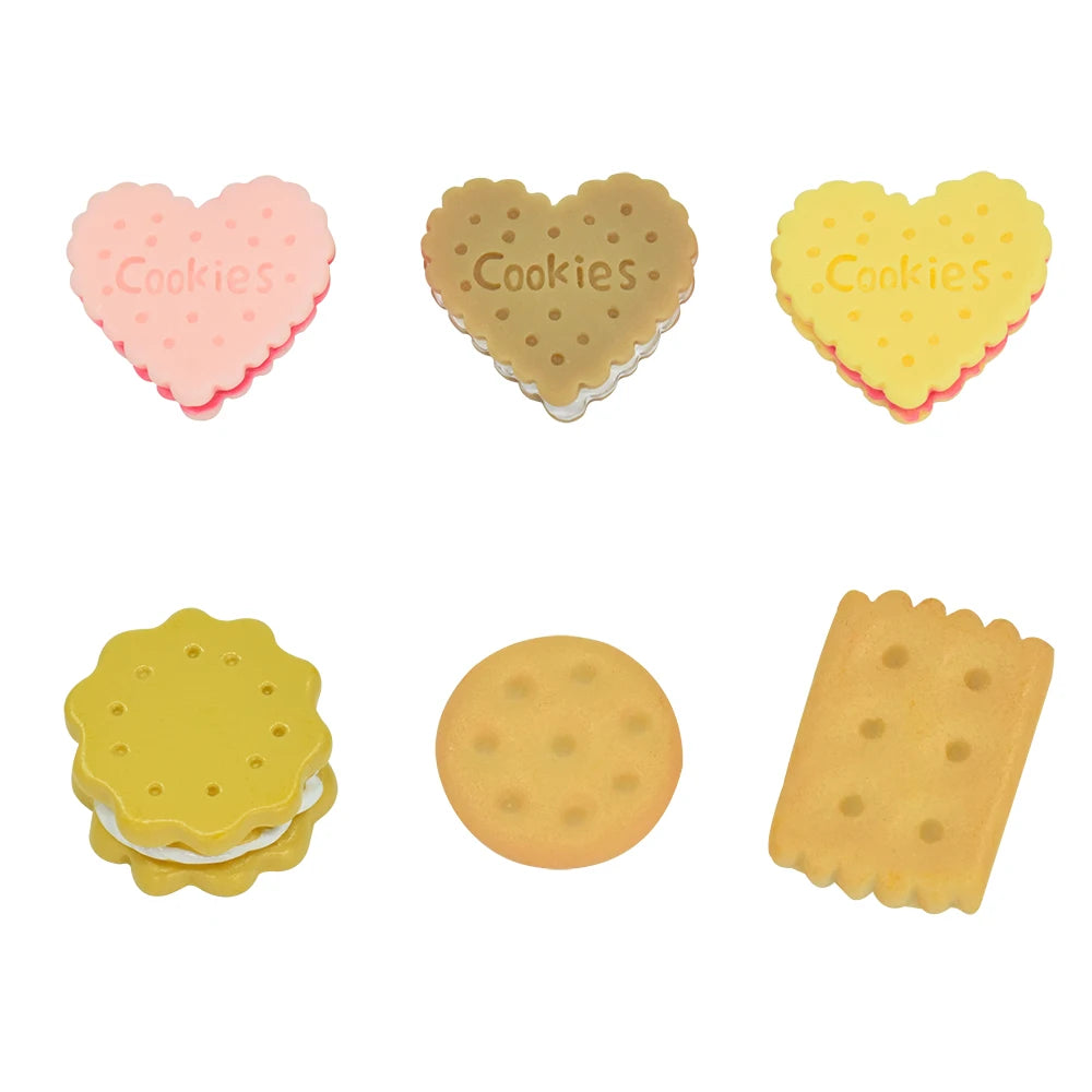 Hot Sale Sandwiched Biscuit Resin Charms Dollhouse Miniature Food for DIY Crafts Scrapbook Hair Bow Center Accessories
