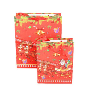 High Quality Degradable Material Recycle Red Handmade Christmas Christmas Gift Bags