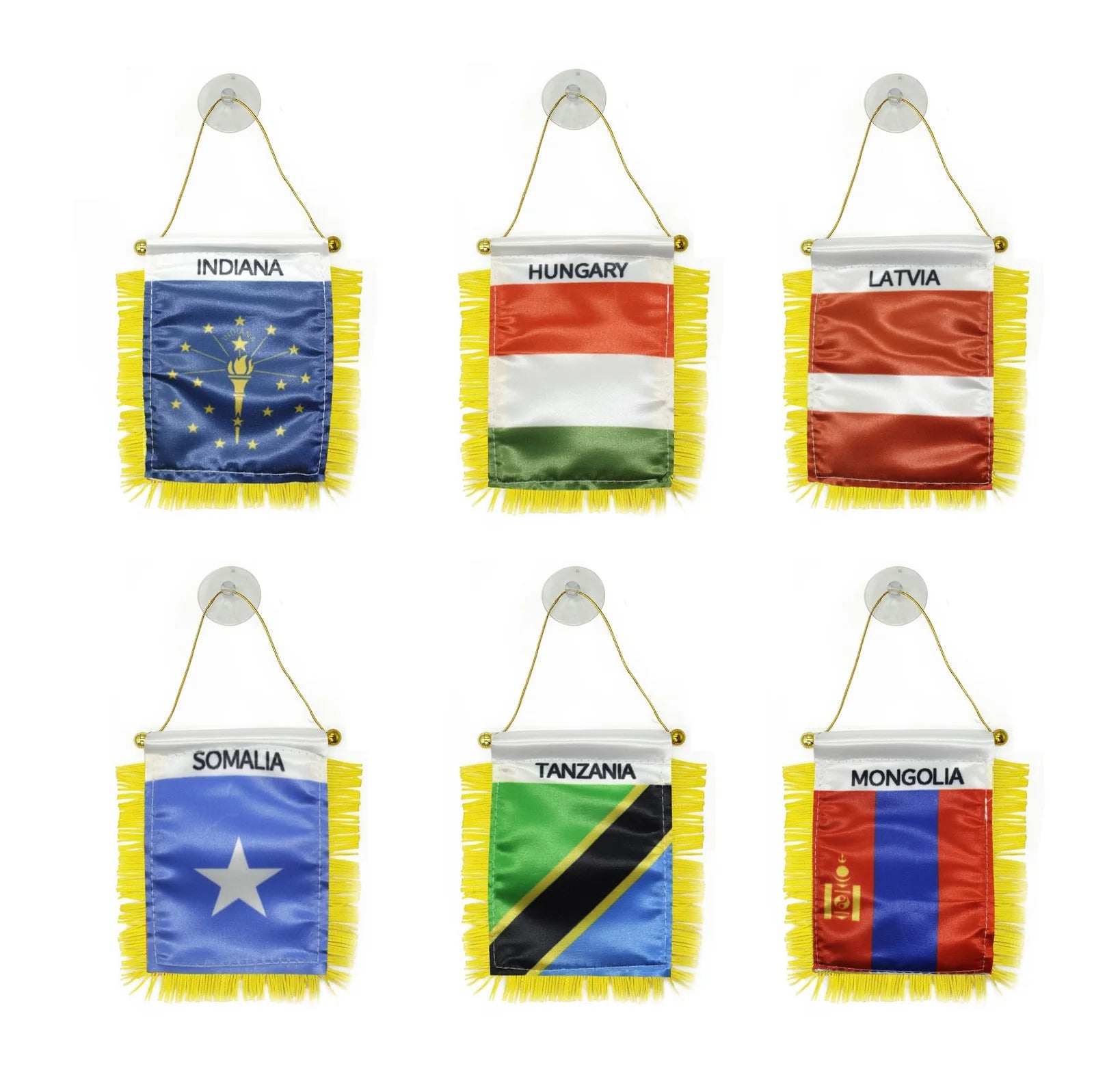Custom Logo Lithuania Pennant Flag for Display Accessories for Car Rearview Mirror and Home Decoration