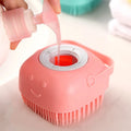 Pet Shampoo Bath Brush Shampoo Dispenser Massage Rubber Dog Grooming Silicone Shower Brush Body Scrubbers Pet Bathing Tool Brush