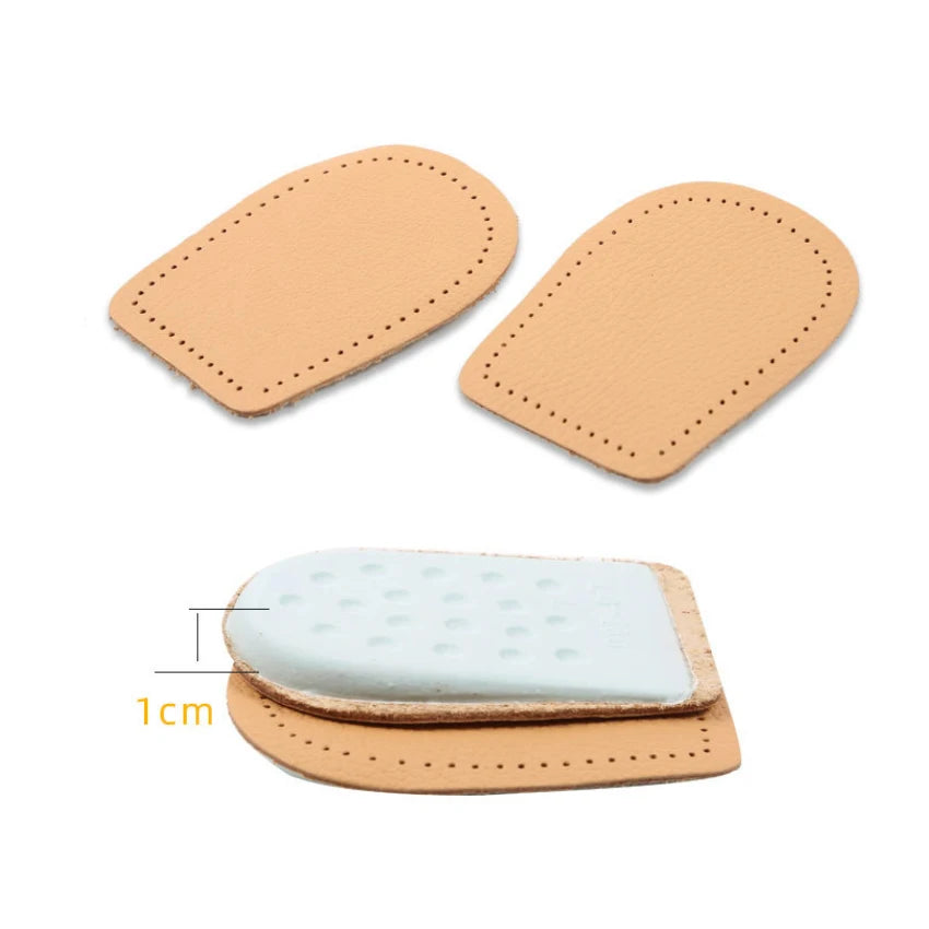 Heel Cups Cushion Leather Ultra Soft Half Orthotic Shoes Inserts Heel Protector for Plantar Fasciitis Heel Pads for Women&Men