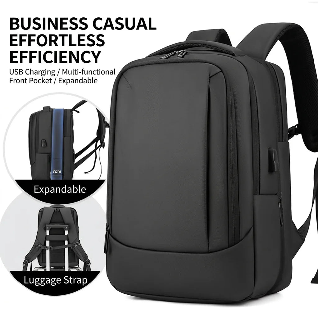 Factory Expandable Large Capacity 15 Inch Laptop Backpack Waterproof USB Charging Port Case MegaBDM