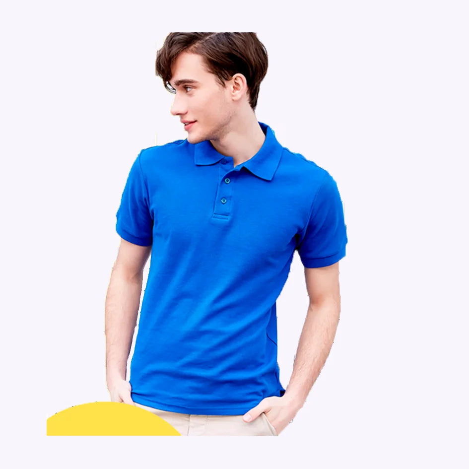 220g Cotton Knitted T-Shirt with Lapel Short-Sleeved Advertising Corporate Work Clothes Event Cultural Logo Shirt