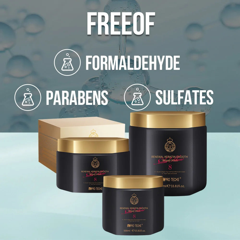 Customization Top Seller PRO-TECHS Brazilian Keratin Mask Treatment Kit Argan Oil Hair Care Smooth Shiny Hair Repairing Mask