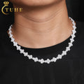 Crazy Hip Hop Jewelry Rappers Bling 925 Sterling Silver VVS Moissanite Diamond Iced Out Cross Link Chain Necklace for Men
