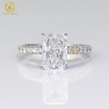 Wedding Ring Radiant Cut Luxury Design Full Moissanite Band 925 Silver 14K 18K Solid Gold Engagement Ring Custom Design
