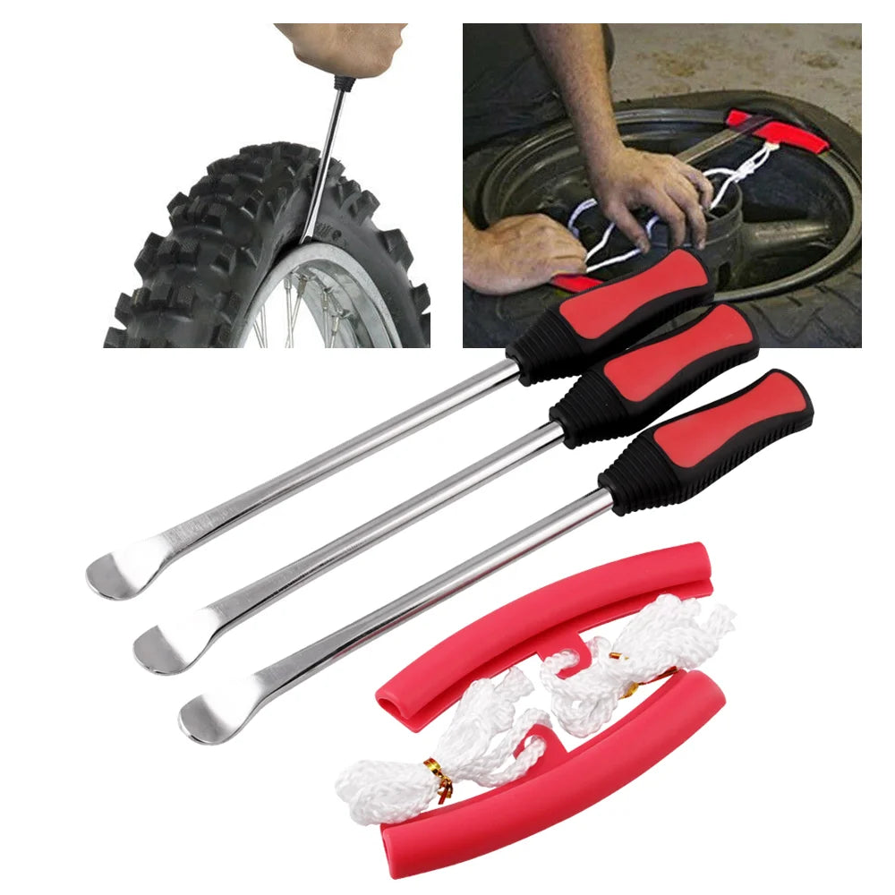 New Image Bike Tire Changing Levers Auto Spoon Tire Kit Changing Lever Tools Rim Protector Professional Tire Repair Tool