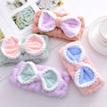 Customized 300GSM Coral Fleece Bow Water Absorbing Headbands Beauty and Makeup Removal Tools Gifts Logo Embroidery Headbands