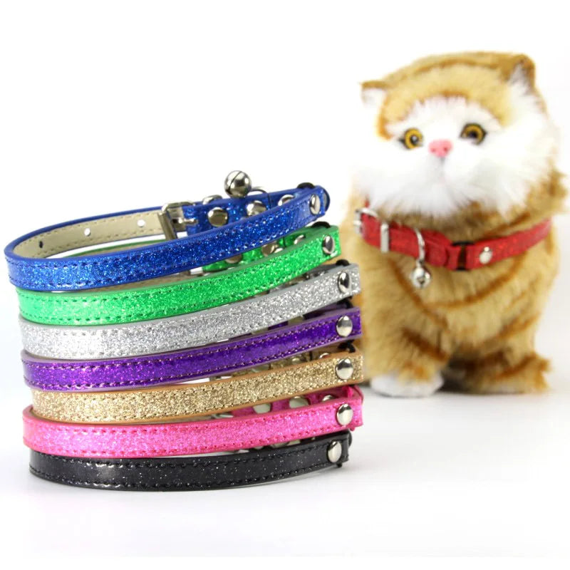Wholesale Stocked PU Leather Pet Dog Cat Collar with Elastic