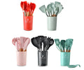 12 Pieces in 1 Set Silicone Kitchen Accessories Cooking Tools Kitchenware Cocina Silicone Kitchen Utensils With Wooden Handles
