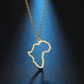 Africa Map Pendant Necklace for Women Men Stainless Steel Necklace Choker Classic Ethnic African Jewelry Accessories Gift