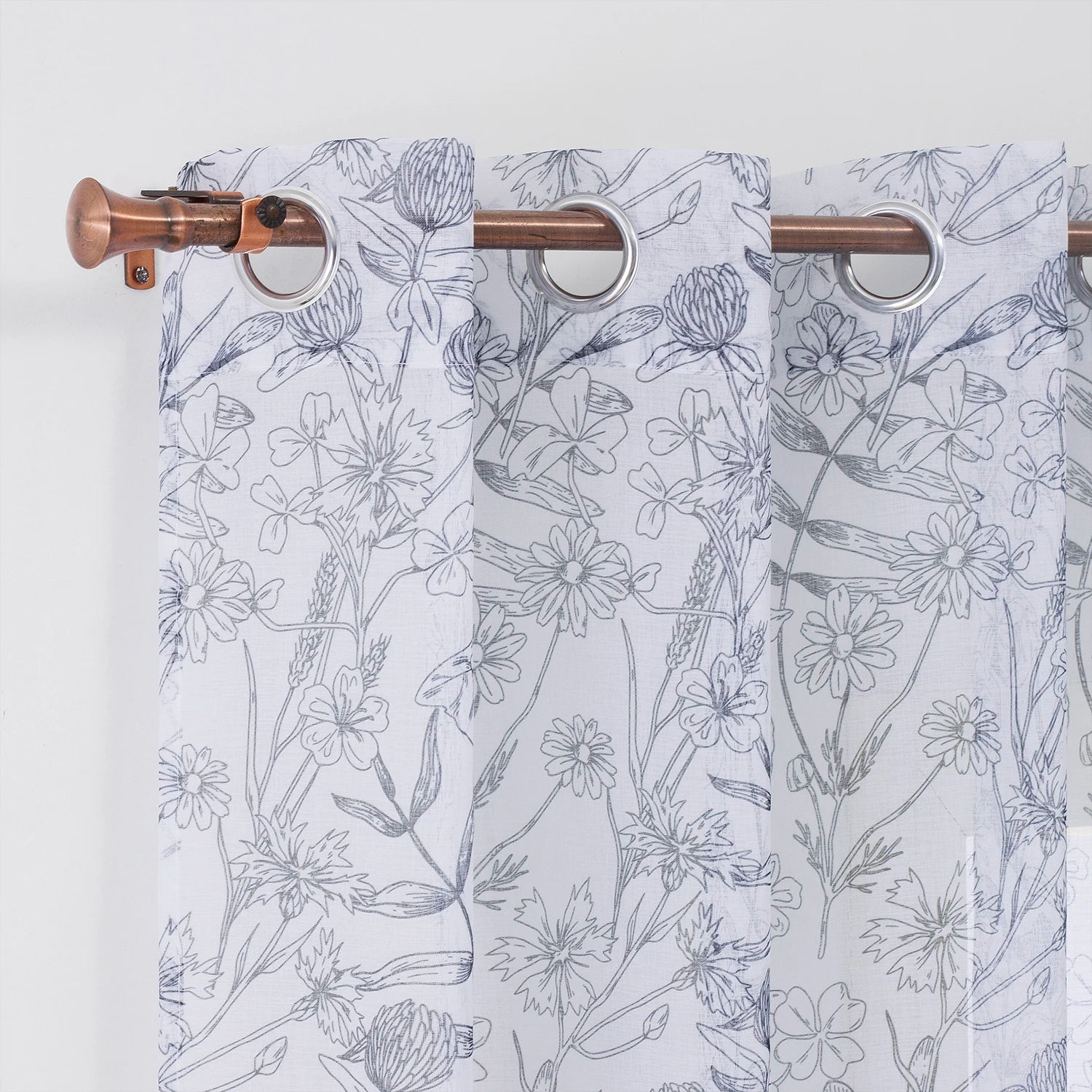 Wholesale Custom Pattern Floral Design Sheer Tulle Curtains for Home Window Living Room Decor Paper Printed