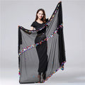 Adults' Plus Size Handmade Crochet Sequins Polyester Scarf Veil for Malaya Folk Belly Dance Performance Dance Show