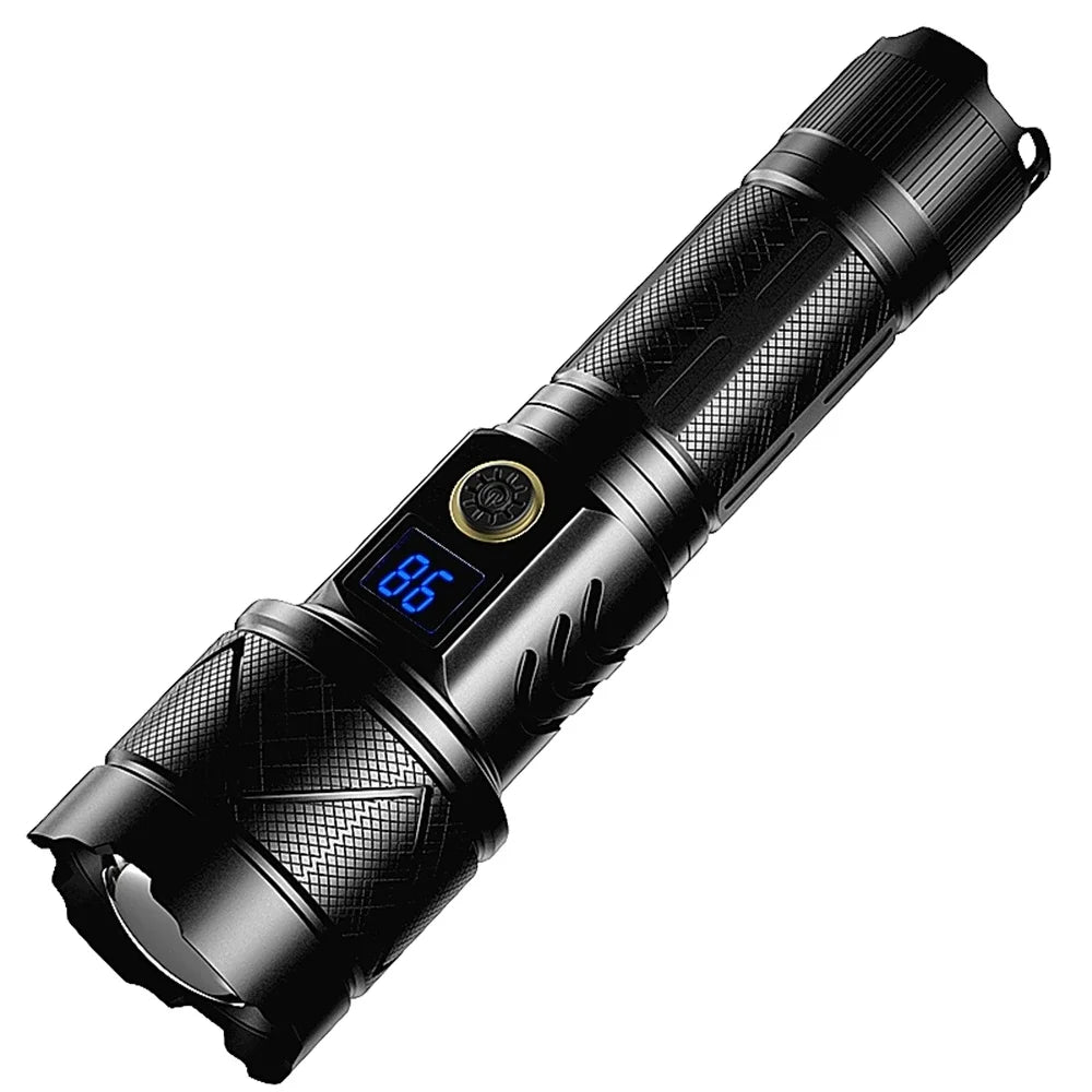 Helius High Power 30W  Spotlight Long-range Torch TYPE-C Fast Charging Output Input Outdoor Tactical Lamp LED Flashlight