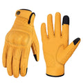 Retro Motorcycle Gloves Leather Men Women Motorbike Protective Gloves Summer Two-finger Touch Screen Motocross Moto Biker Gloves