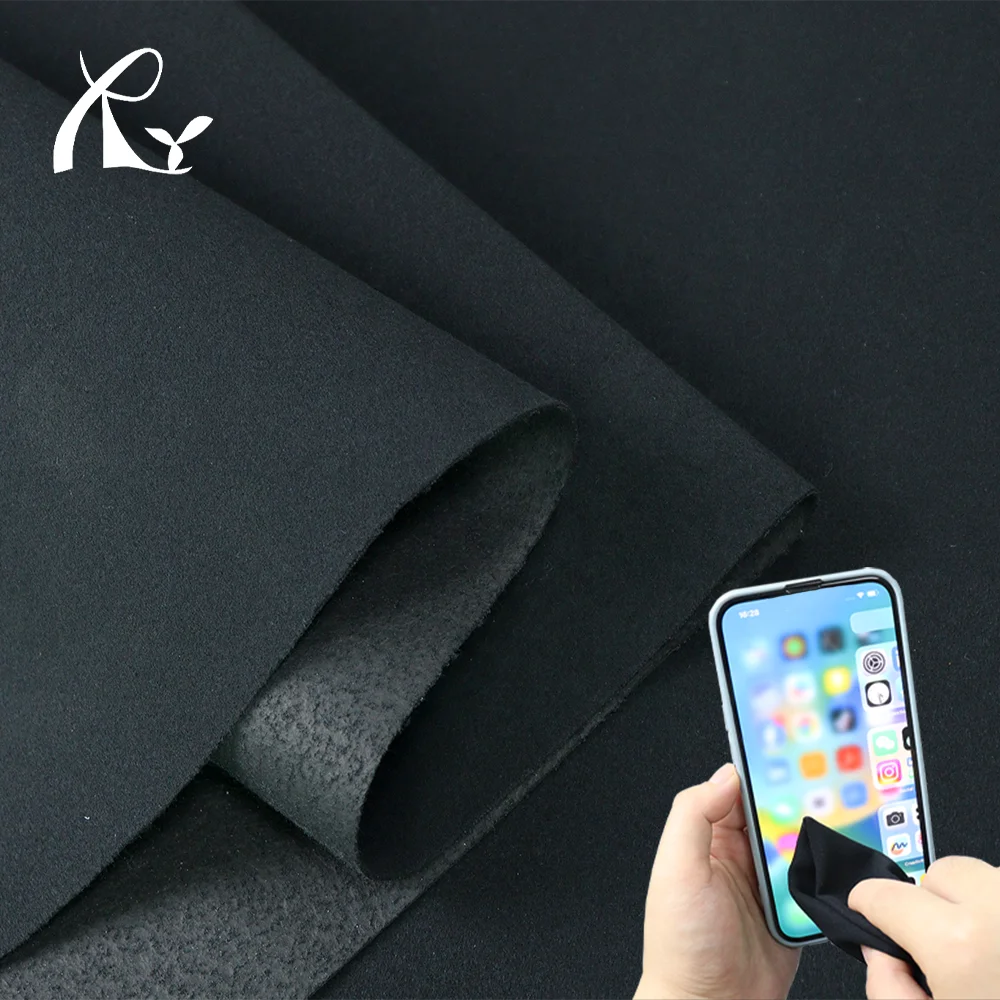0.8mm Embossed Elastic Conductive PU Suede Microfiber Leather Stain Resistant Gloves Home Textiles Chairs Yoga Mats Smartphone