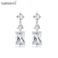 LUOTEEMI Fashion Jewelry Zircon Wedding Earing Bridal Elegant Statement Zirconia Luxury Earring Woman