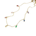 HOVANCI Minimalist 18K Gold Plated Round Zircon Choker Stainless Steel Colorful Zircon Necklace