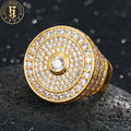 High Quality Fashion Hip Hop Jewelry Brass 18K Gold Plated AAAAA CZ Ring Iced Out Diamond Men Wholesale Jewelry