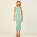 Hot Sale Beach Sexy Tight Hollow Out Backless Sleeveless Threaded Sex Dress for Women
