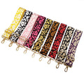 Fashion 5cm Colorful Leopard Print Woven Bag Strap Wide Leather Replacement Webbing Shoulder Crossbody Guitar Bag Strap
