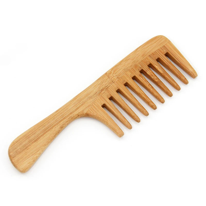 Fashionable Comfortable Wide Tooth Adjustable Bamboo Hair Comb & Brush for Long Curly Hair Custom Logo Home Use BeauteMecca
