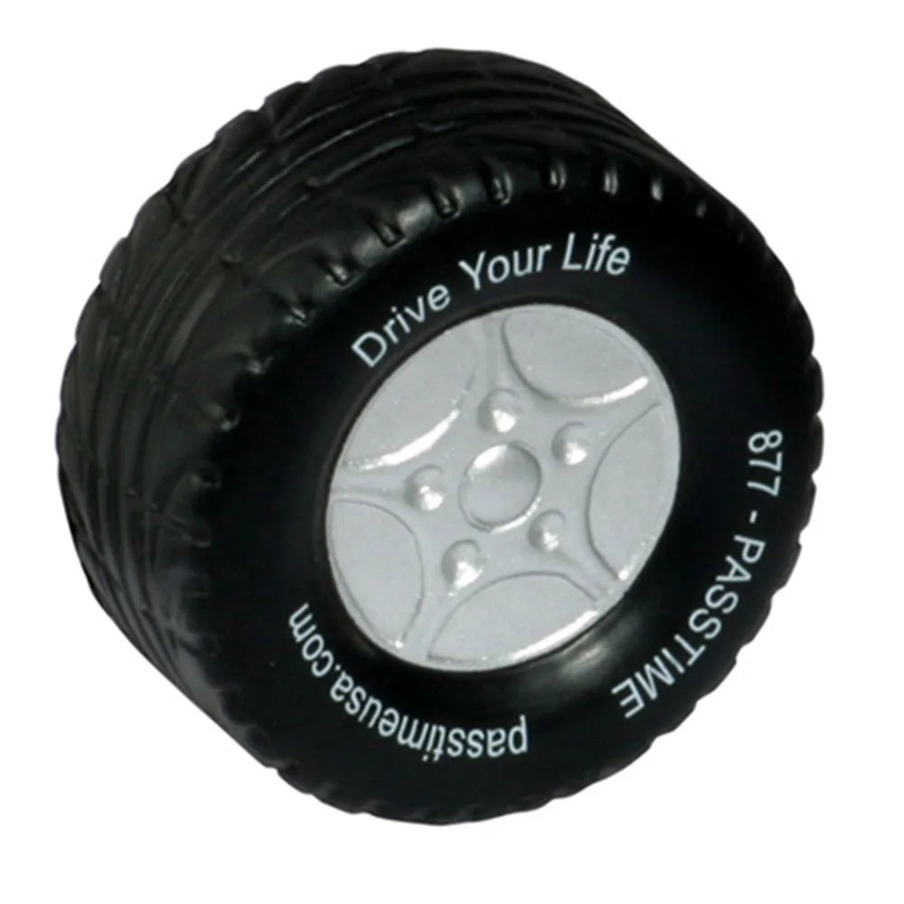 Promotional PU Foam Anti Stress Tyre Shaped Custom Logo Promotional Gifts SS039 Stress Relieve Ball Stress Tyre in Stock