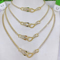 NZ1397 Chunky  18k Gold Plated CZ Micro Pave Snake Buckle Charm Tennis Chain Necklace