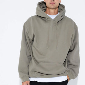 Men's Heavyweight 100% Cotton Oversize Pullover Hoodie with Drop Shoulder Pockets Custom Logo Hooded Collar for Autumn Season