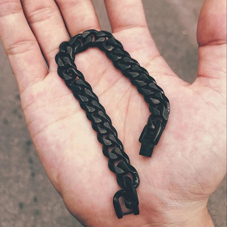 High Finish 10mm Stainless Steel Diamond Cut Cuban Link Chain Bracelet Men Exclusive Accessories