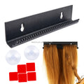 Leeons Wall-Mounted Acrylic Black/White Wig Hair Extension Hanger Display Stand Holder with Suction Cup for Hair Bundle Clips