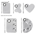 Stainless Steel Paint Palette Tray Mixing Rod Spatula Set for Nail Art Supply Watercolor Oil Painting Heart Shape Makeup Palette