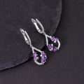W0463 Affordable Chinese Jewelry Wholesale Price Rhodium Plated 925 Silver Natural Amethyst Unique Purple Gemstone Earrings