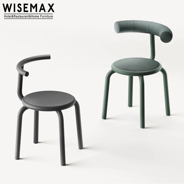 WISEMAX FURNITURE Industrial Commercial Dinning Furniture Minimalist Metal Stackable Dining Stool Chair for Cafe Restaurant